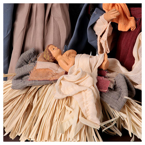 Heilige Familie – Resin und Stoff auf Holzsockel, Desert Light, für 30 cm Krippe 2