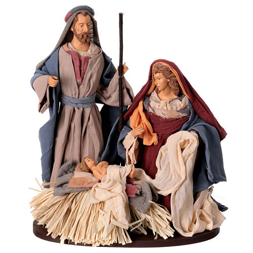 Holy Family Nativity Desert Light resin base fabric H 30 cm 1