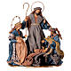 Winter Elegance Holy Family with angel, fabric and resin, h 45 cm s1