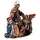 Winter Elegance Holy Family with angel, fabric and resin, h 45 cm s7