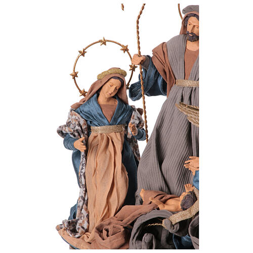 Holy Family with angel resin fabric Winter Elegance H 45 cm 8