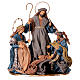 Holy Family with angel resin fabric Winter Elegance H 45 cm s1