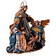 Holy Family with angel resin fabric Winter Elegance H 45 cm s7