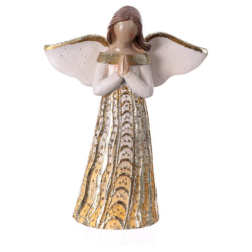 Stilisierte Krippe – Resin, goldfarben-weiß, 7-teilig mit Stall 5