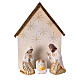 Stylised Nativity Scene of Shabby Chic style, golden resin, 7 figurines of 15 cm and stable of 24 cm s2