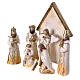 Stylised Nativity Scene of Shabby Chic style, golden resin, 7 figurines of 15 cm and stable of 24 cm s3