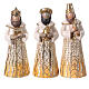 Stylised Nativity Scene of Shabby Chic style, golden resin, 7 figurines of 15 cm and stable of 24 cm s4
