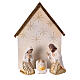 Presépio estilizado 15 cm dourado Shabby Chic resina 7 peças cabana 24 cm s2