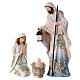 Resin Nativity Scene, white and blue with silver details, set of 6 figurines, 24 cm s2