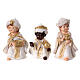 Complete resin Nativity Scene, baby style, white and gold, set of 11 figurines of 8 cm s3