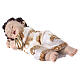 Infant Jesus sleeping on his side, white and gold, 5x20x5 cm s3