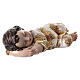 Gesù Bambino dorme sul fianco dettagli oro 5x12x5 cm s3