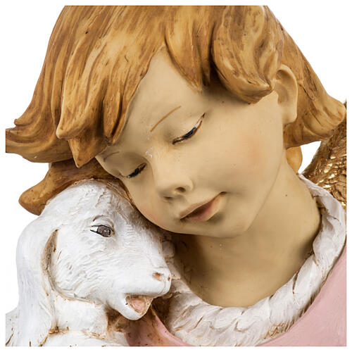Anjo criança com cordeiro para presépio Fonanini de resina 125 cm para exterior 4