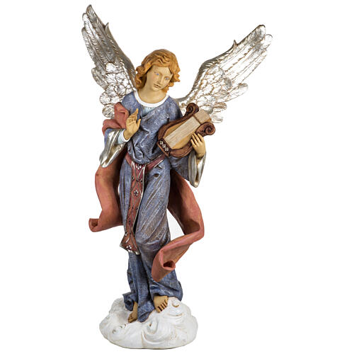 Engel stehend mit Harfe, passend für die 125 cm Krippe von Fontanini, aus Resin, für Außenbereich 2