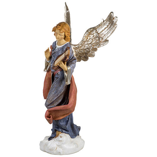 Engel stehend mit Harfe, passend für die 125 cm Krippe von Fontanini, aus Resin, für Außenbereich 7