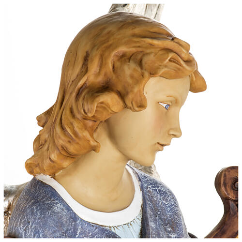 Engel stehend mit Harfe, passend für die 125 cm Krippe von Fontanini, aus Resin, für Außenbereich 14