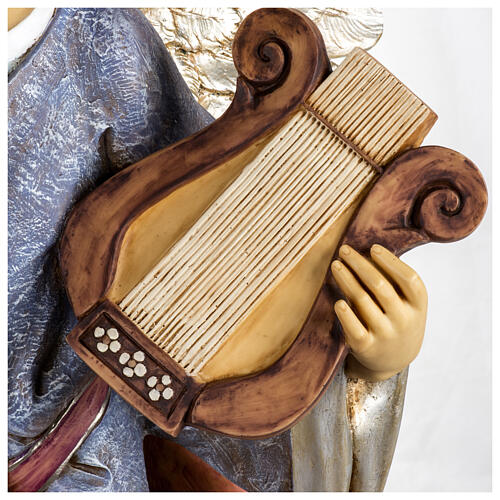 Engel stehend mit Harfe, passend für die 125 cm Krippe von Fontanini, aus Resin, für Außenbereich 15