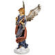 Engel stehend mit Harfe, passend für die 125 cm Krippe von Fontanini, aus Resin, für Außenbereich s8