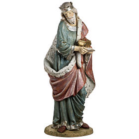 Heiliger König, stehend, Melchior, passend für die 180 cm Krippe von Fontanini, aus Resin, für Außenbereich