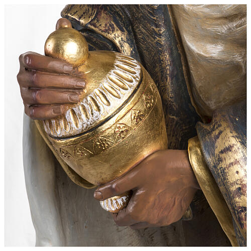 Heiliger König, stehend, Caspar, passend für die 180 cm Krippe von Fontanini, aus Resin, für Außenbereich 9