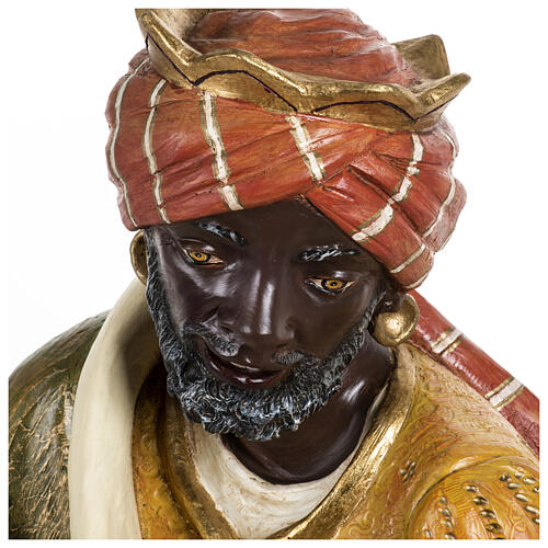 Heiliger König, kniend, Balthasar, passend für die 180 cm Krippe von Fontanini, aus Resin, für Außenbereich 3