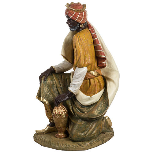 Heiliger König, kniend, Balthasar, passend für die 180 cm Krippe von Fontanini, aus Resin, für Außenbereich 6