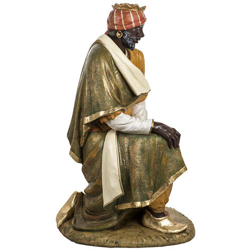 Heiliger König, kniend, Balthasar, passend für die 180 cm Krippe von Fontanini, aus Resin, für Außenbereich 10