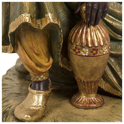 Heiliger König, kniend, Balthasar, passend für die 180 cm Krippe von Fontanini, aus Resin, für Außenbereich 12