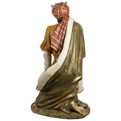Heiliger König, kniend, Balthasar, passend für die 180 cm Krippe von Fontanini, aus Resin, für Außenbereich 16