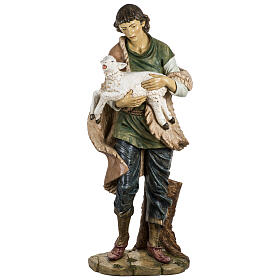 Hirte mit Schaf, passend für die 180 cm Krippe von Fontanini, aus Resin, für Außenbereich