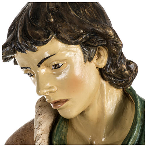 Hirte mit Schaf, passend für die 180 cm Krippe von Fontanini, aus Resin, für Außenbereich 4