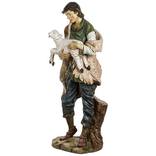 Hirte mit Schaf, passend für die 180 cm Krippe von Fontanini, aus Resin, für Außenbereich 6