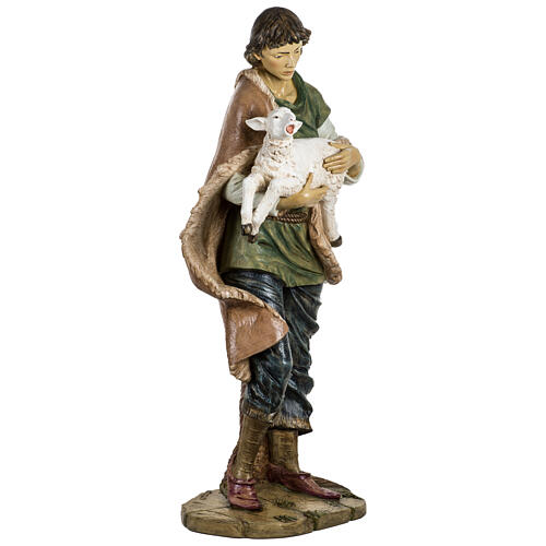 Hirte mit Schaf, passend für die 180 cm Krippe von Fontanini, aus Resin, für Außenbereich 9