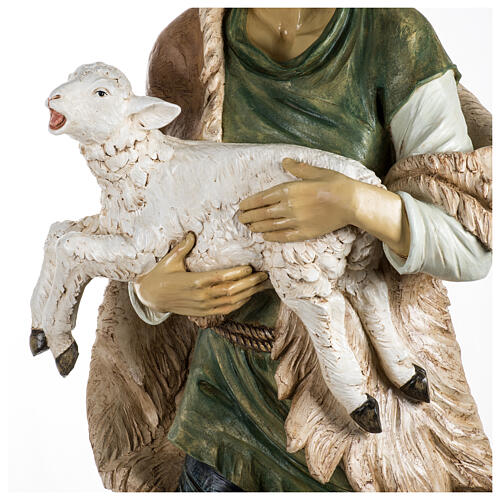 Berger avec mouton crèche extérieur résine 180 cm Fontanini 11