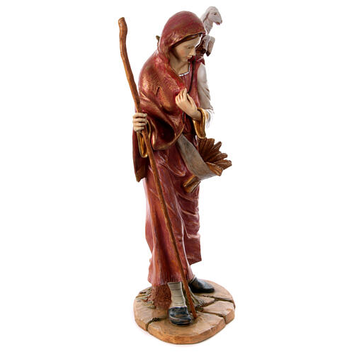 Pastora con cordero belén exterior de resina 180 cm Fontanini 9