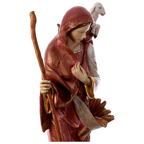 Pastora con cordero belén exterior de resina 180 cm Fontanini 14