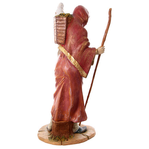 Pastora con cordero belén exterior de resina 180 cm Fontanini 21