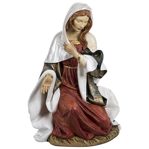 Statua Maria in ginocchio resina presepe esterno 180 cm Fontanini 1