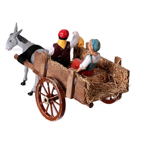Drunkard and peasant girl on a wagon 10x20x10 cm nativity scene 8-10 cm 5