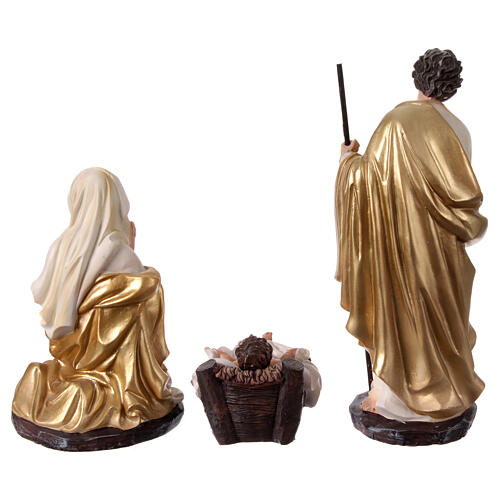 Set of 11 Nativity Scene characters, golden resin, 30 cm 10