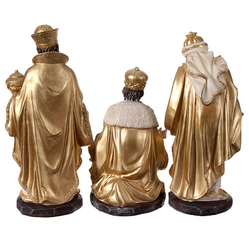 Set of 11 Nativity Scene characters, golden resin, 30 cm 11