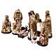 Set of 11 Nativity Scene characters, golden resin, 30 cm s4