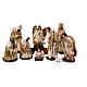 Complete nativity set 30 cm with 11 pcs in gold resin s1