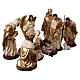 Complete nativity set 30 cm with 11 pcs in gold resin s6