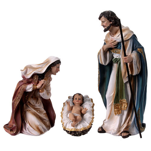 Set of 11 Nativity Scene characters, painted resin, 30 cm 3