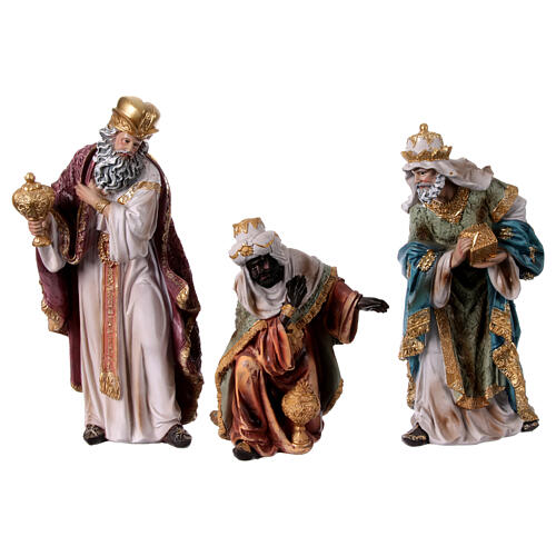 Set of 11 Nativity Scene characters, painted resin, 30 cm 4