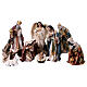 Complete nativity scene of 11 pcs colored resin 30cm s1
