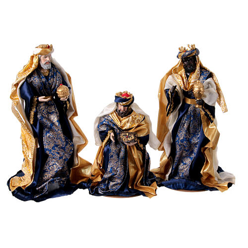 Set of 10 resin and fabric figurines for a 35 cm Nativity Scene 4