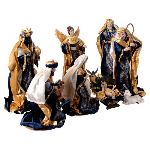 Set of 10 resin and fabric figurines for a 35 cm Nativity Scene 5