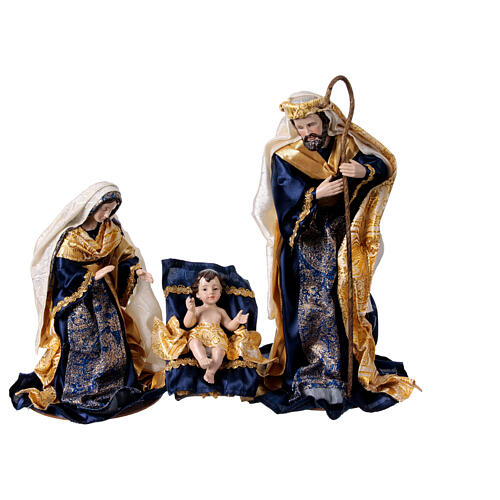 Set belén 10 figuras de resina y tejido 35 cm 2